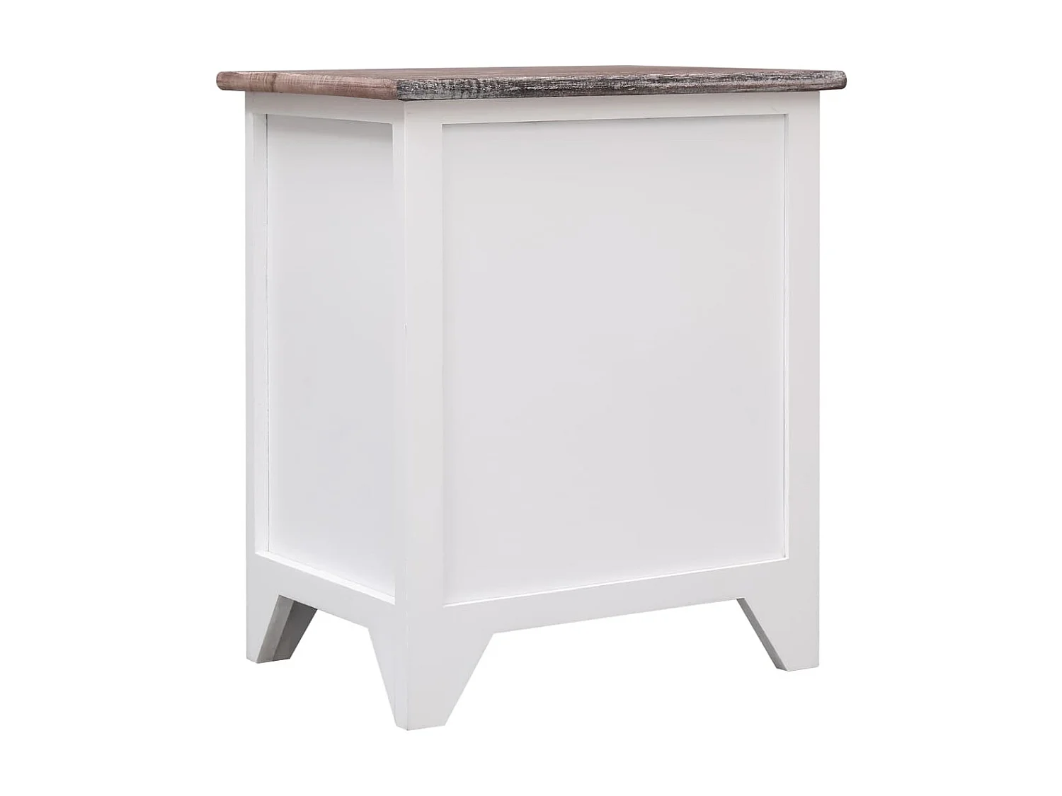 Mesa de cabeceira 38x28x45 cm madeira paulownia castanho/branco PT86246