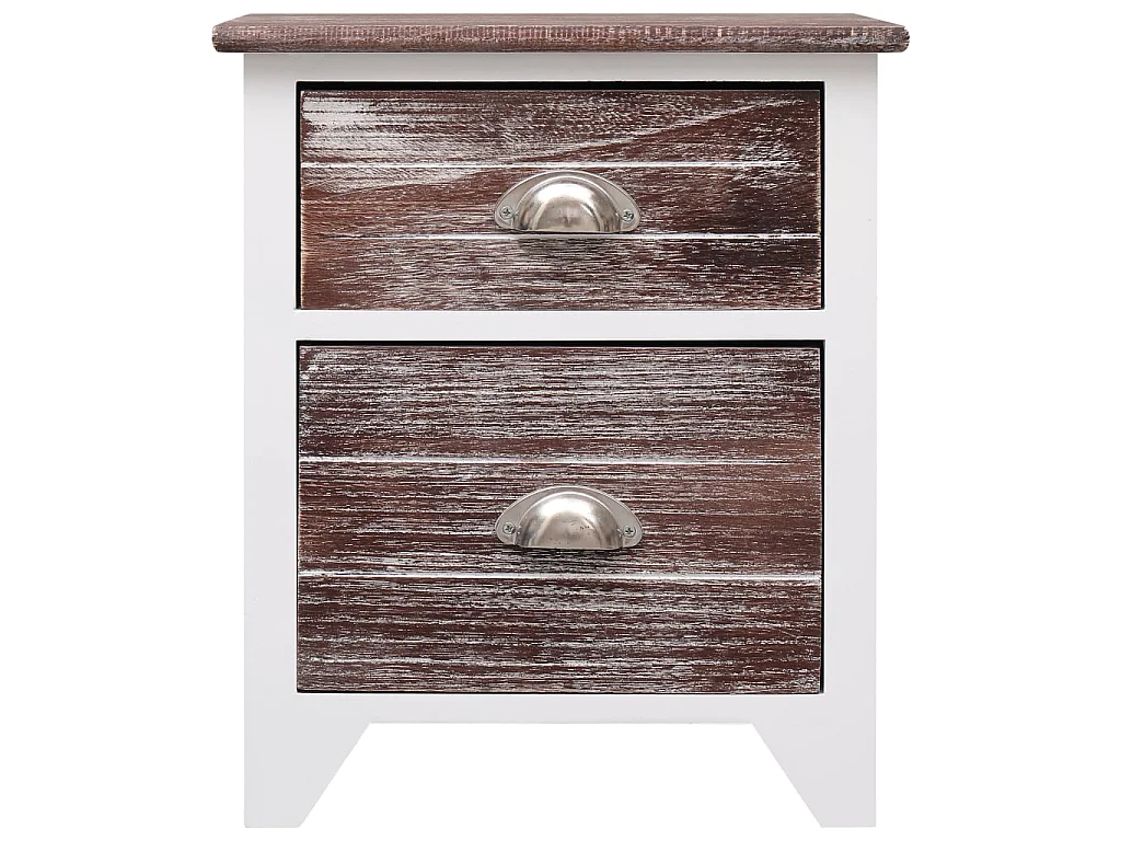 Table de chevet Marron et blanc 38x28x45 cm Bois de Paulownia KEFWE26860