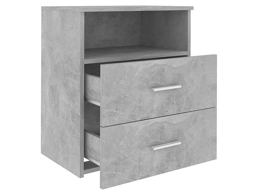 Table de chevet Gris béton 50x32x60 cm KEFWE84579