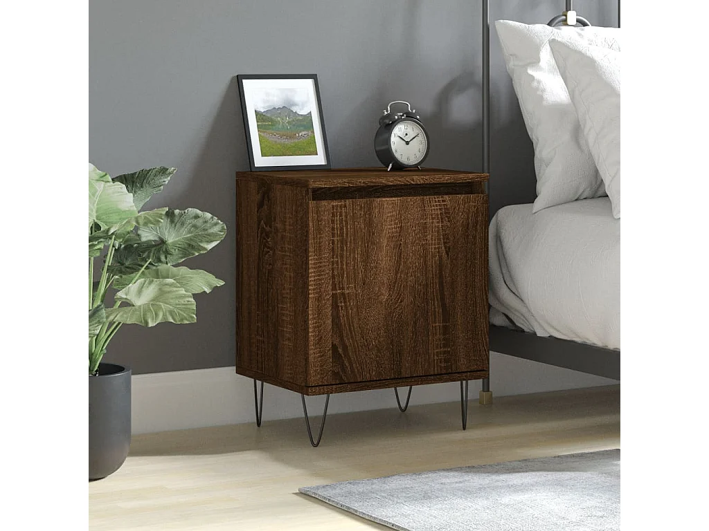 Mesa de cabeceira 40x30x50 cm deriv. madeira carvalho castanho PT69444