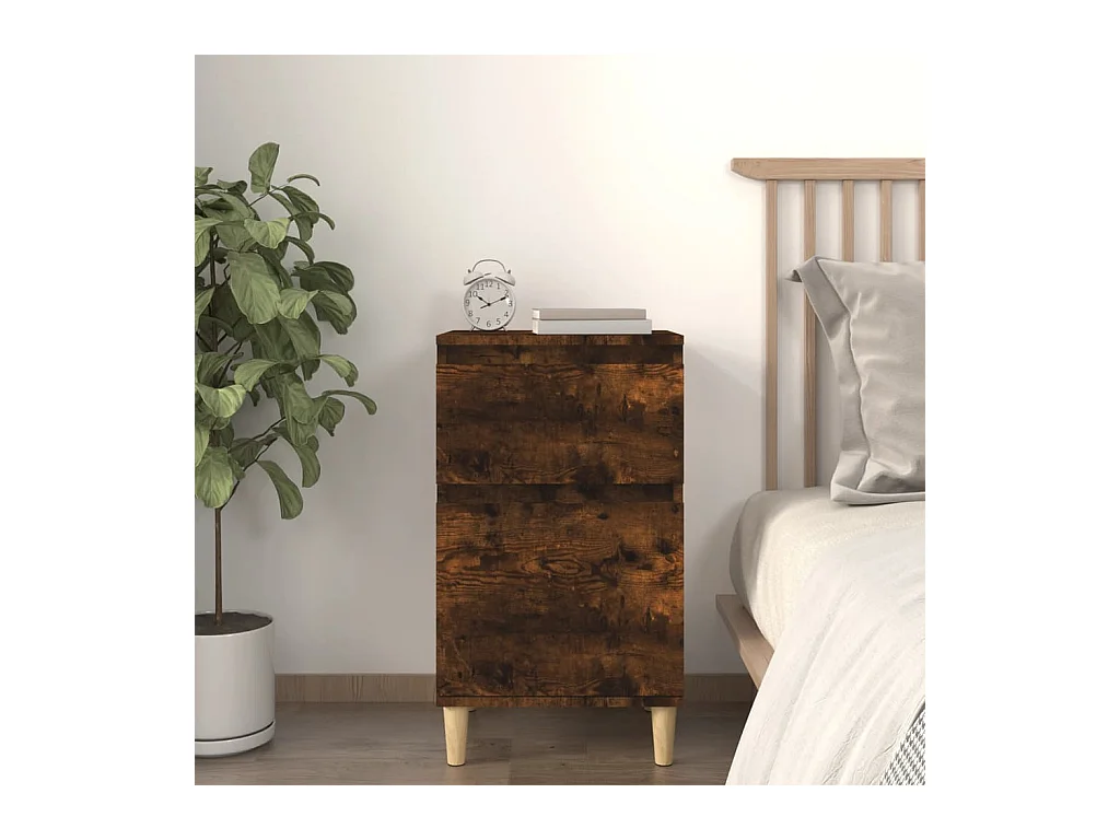 Table de chevet chêne fumé 40x35x70 cm KEFWE92342