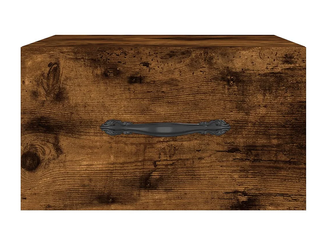 Table de chevet murale chêne fumé 35x35x20 cm QPD82626