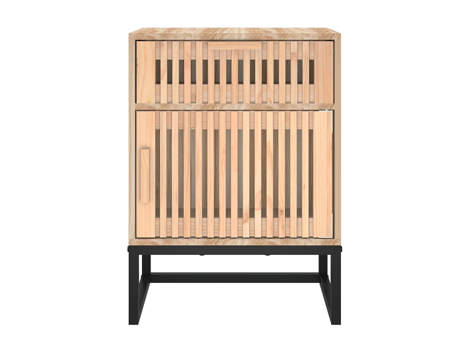 Mesita de noche hierro y madera contrachapada 40x30x55,5 cm ES28171