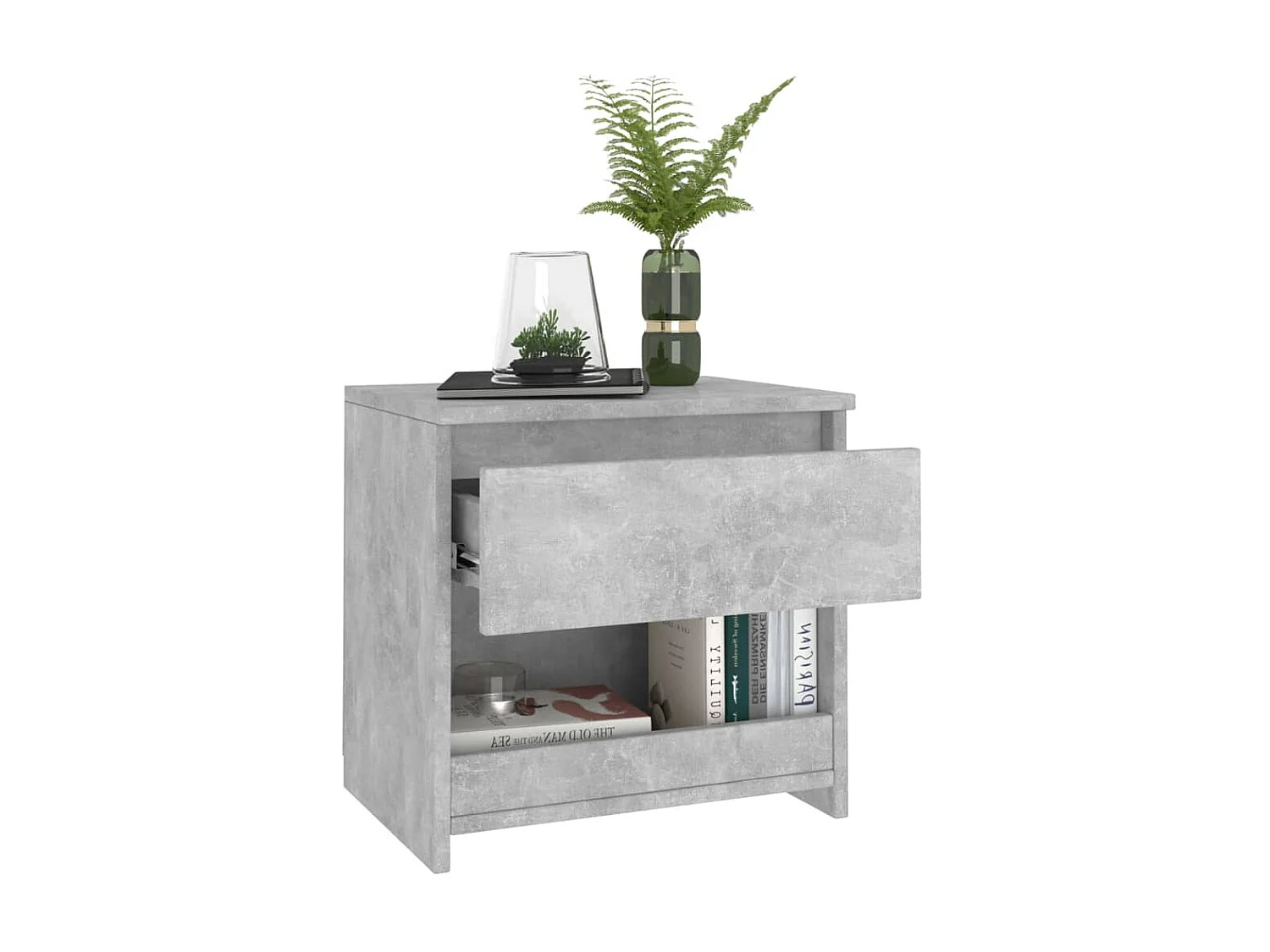 Table de chevet Gris béton 40x30x39 cm Aggloméré KEFWE96129