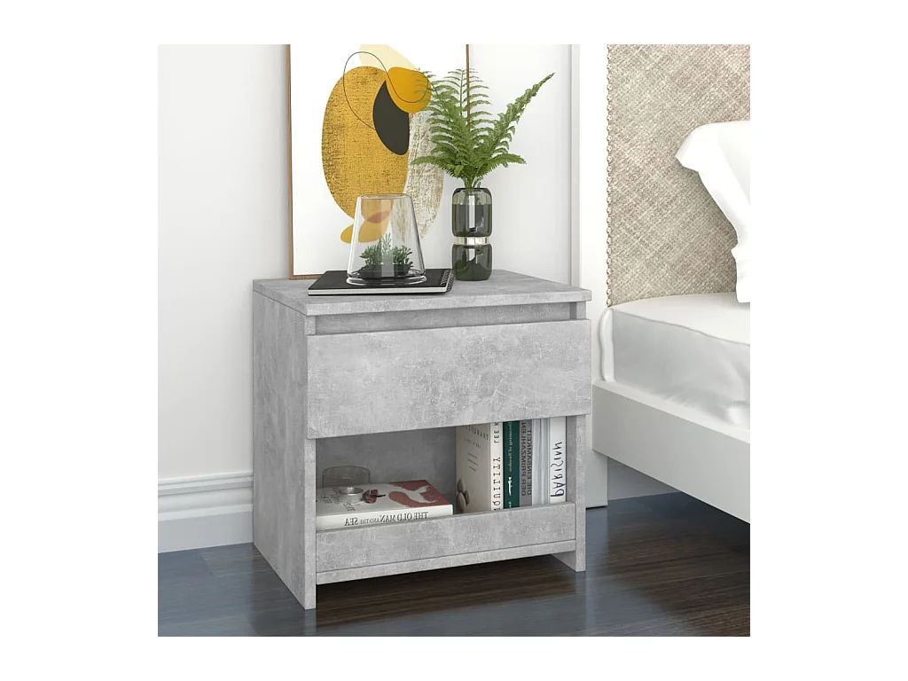 Table de chevet Gris béton 40x30x39 cm Aggloméré KEFWE96129