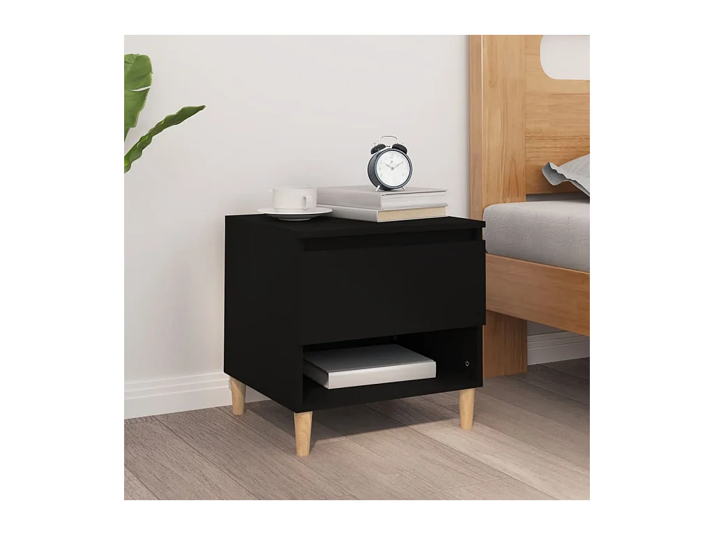 Table de chevet Noir 50x46x50 cm Bois d'ingénierie KEFWE99795