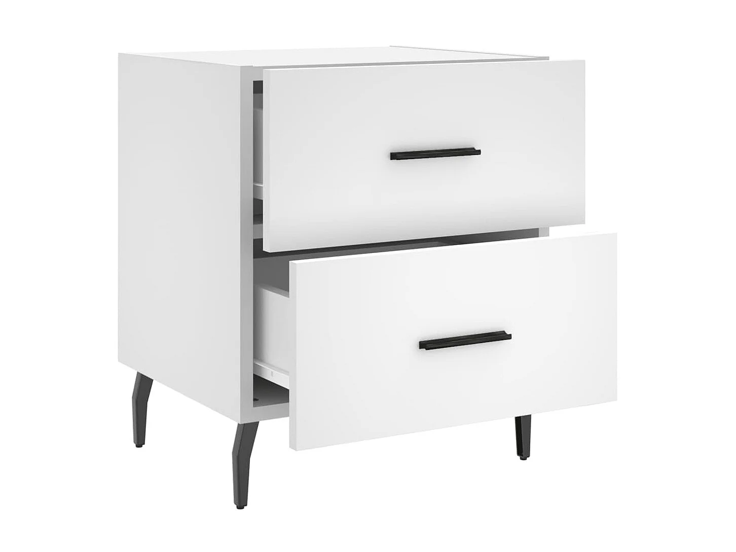 Table de chevet blanc 40x35x47,5 cm bois d'ingénierie QPD47598