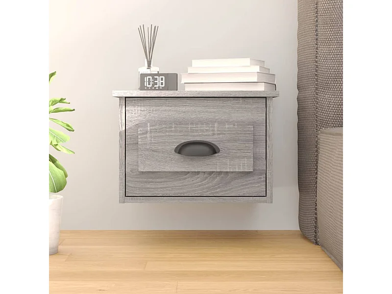 Table de chevet murale sonoma gris 41,5x36x28 cm KEFWE10550