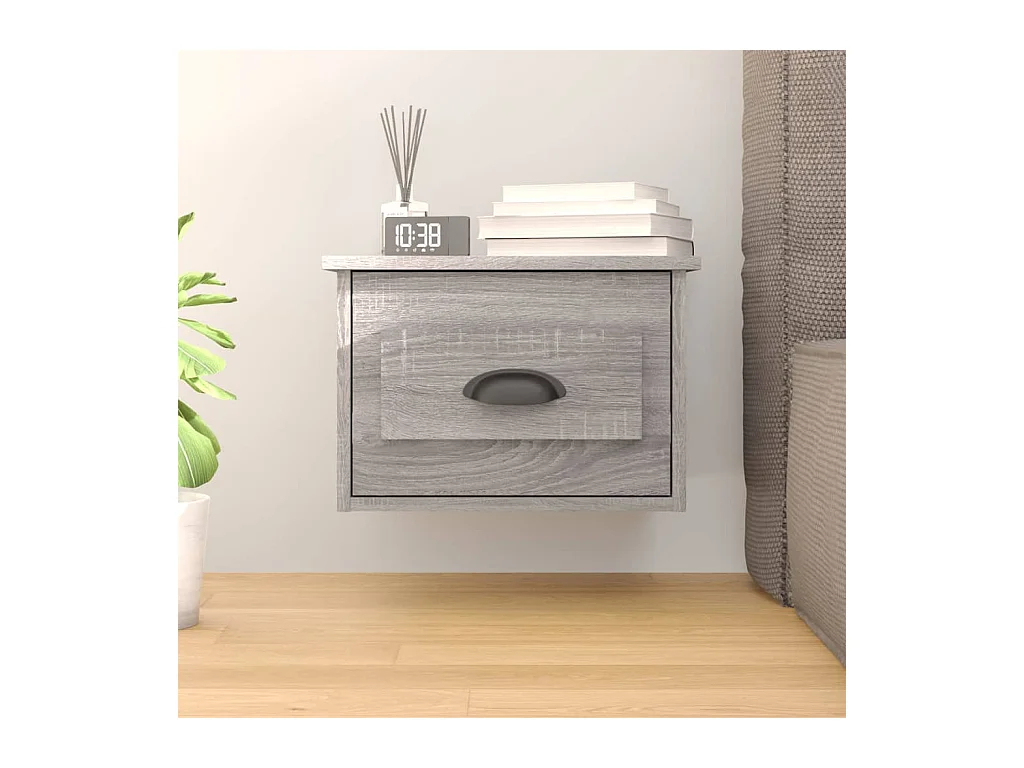 Table de chevet murale sonoma gris 41,5x36x28 cm KEFWE10550