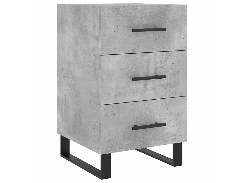 Table de chevet gris béton 40x40x66 cm bois d'ingénierie QPD15190