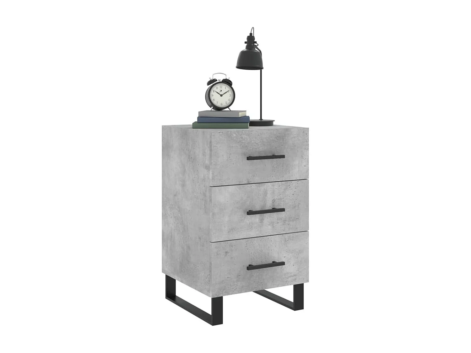 Table de chevet gris béton 40x40x66 cm bois d'ingénierie QPD15190