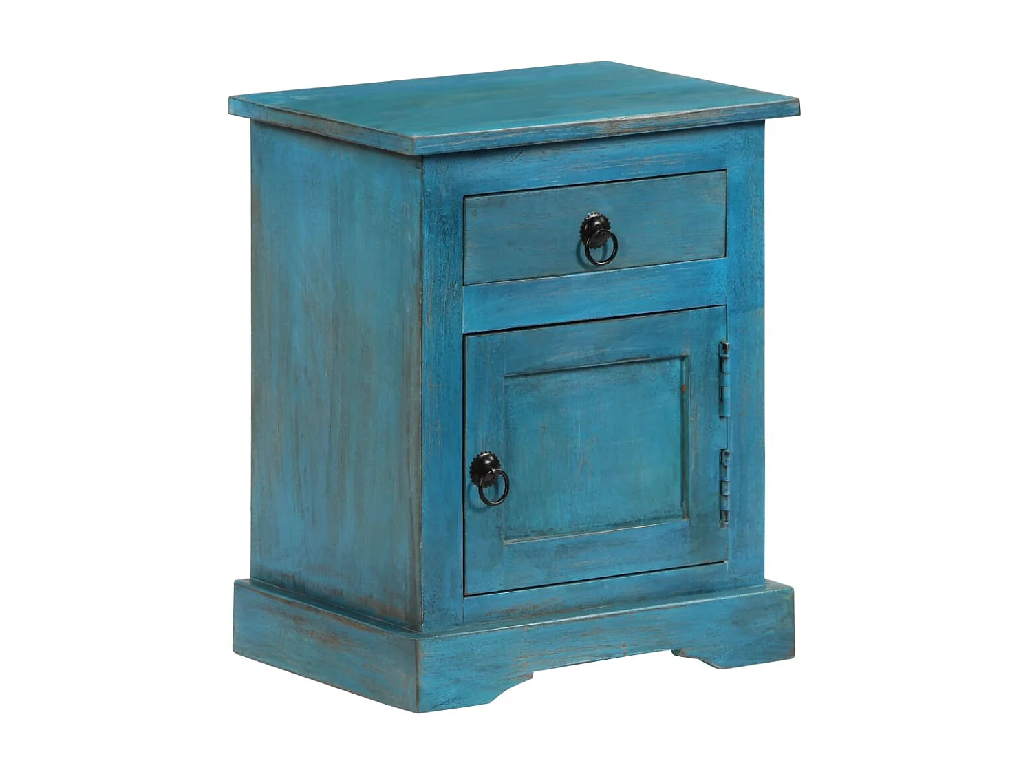 Table de chevet Bois de manguier massif 40x30x50 cm Bleu KEFWE79479