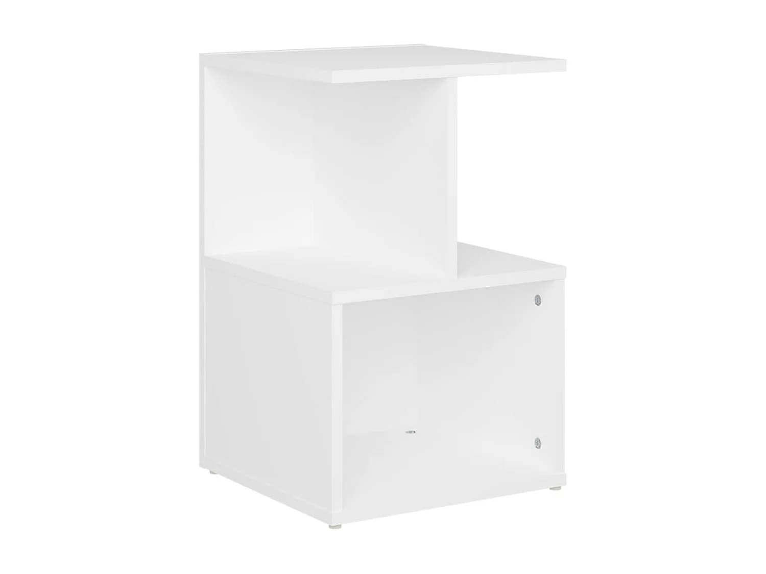 Mesita de noche madera de ingeniería blanca 35x35x55 cm ES61476