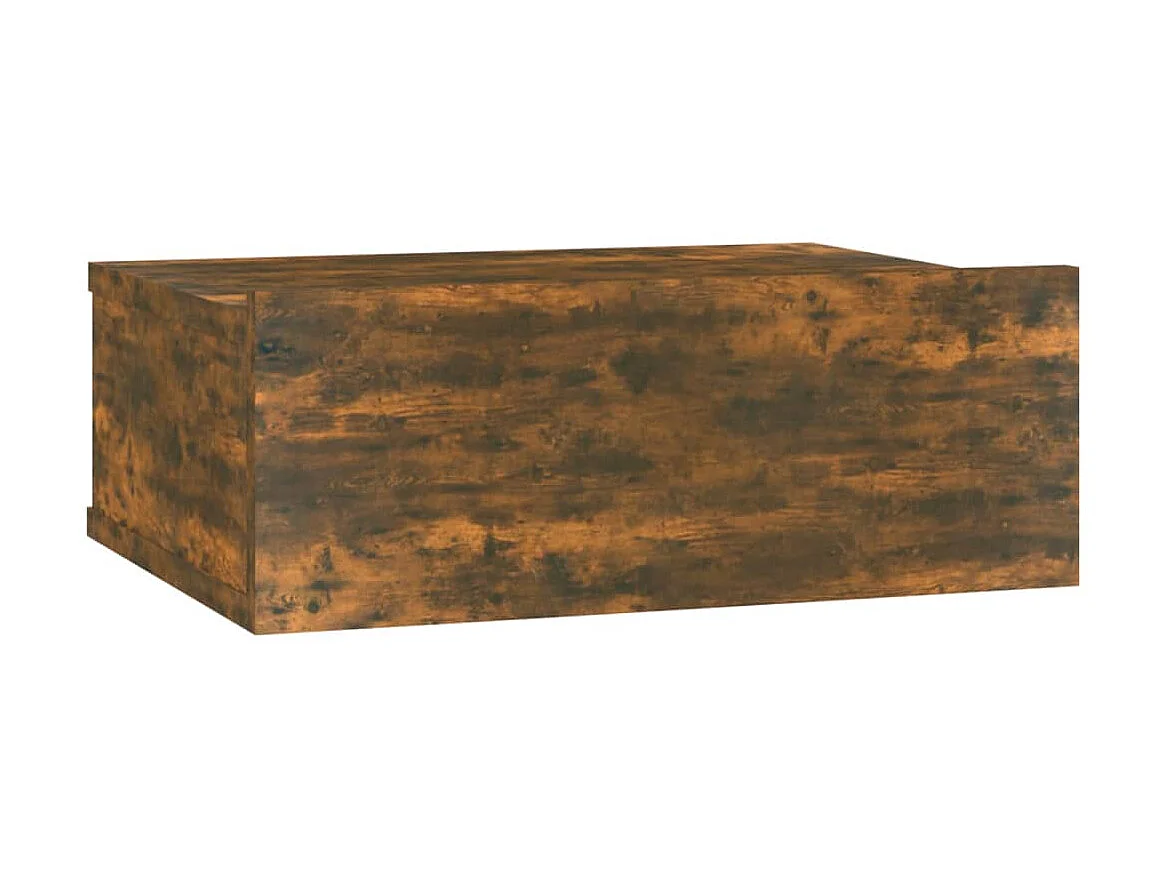 Mesita de noche flotante madera roble ahumado 40x30x15 cm ES14748