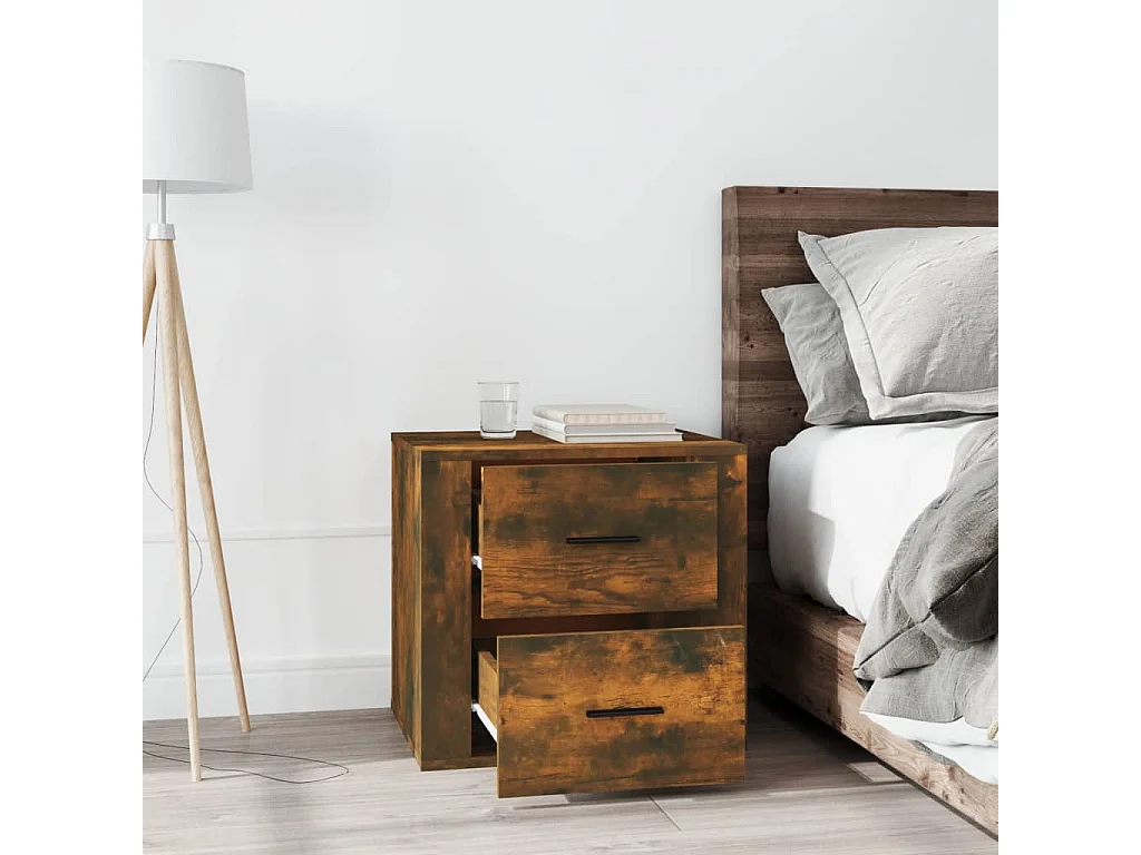 Table de chevet Chêne fumé 50x39x47 cm KEFWE46651