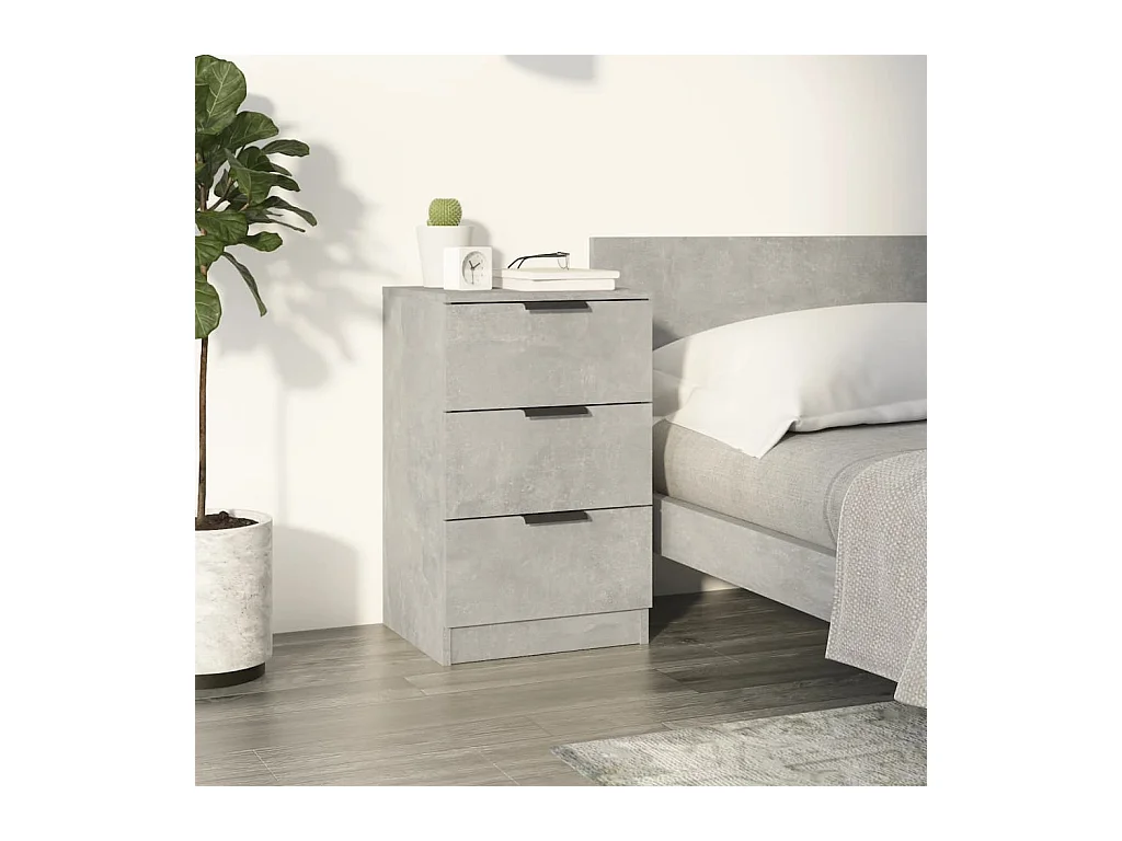 Table de chevet Gris béton 40x36x65 cm KEFWE32906