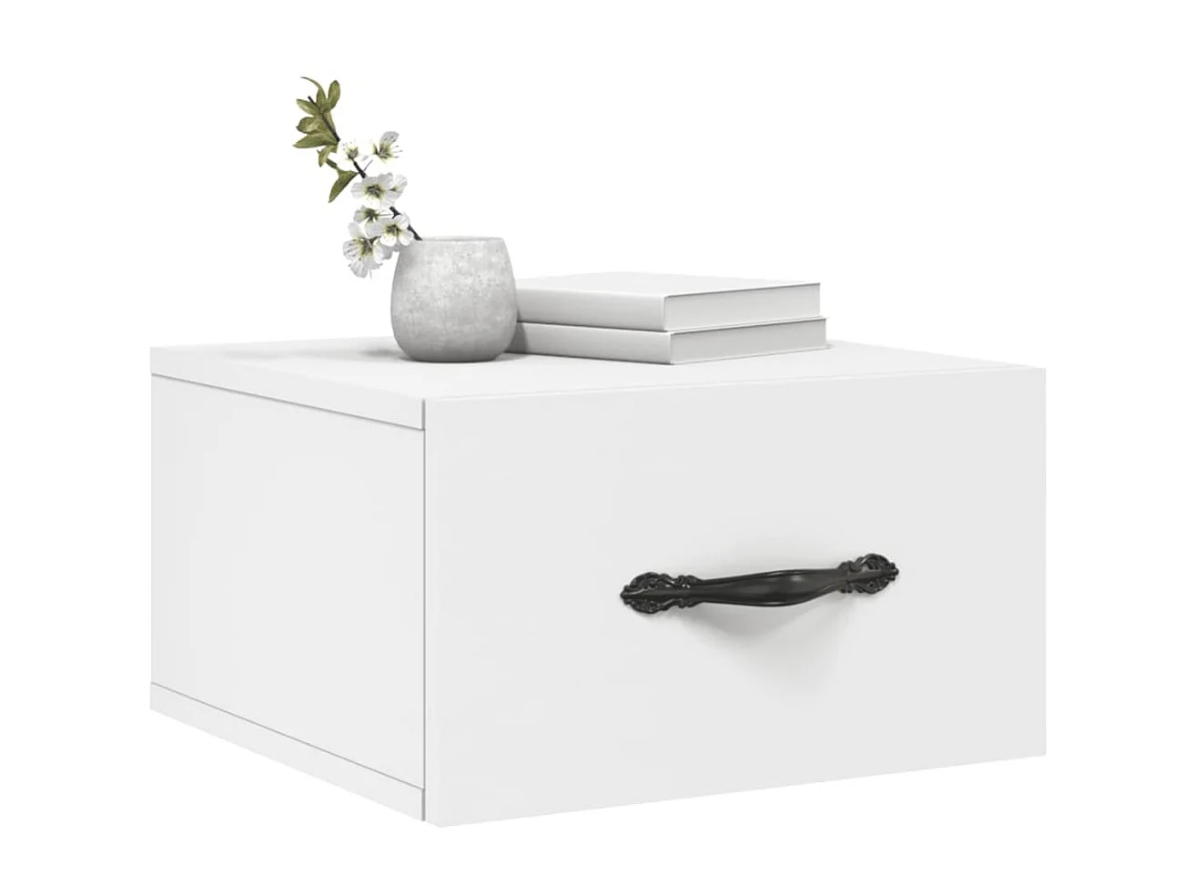 Table de chevet murale blanc 35x35x20 cm QPD97542