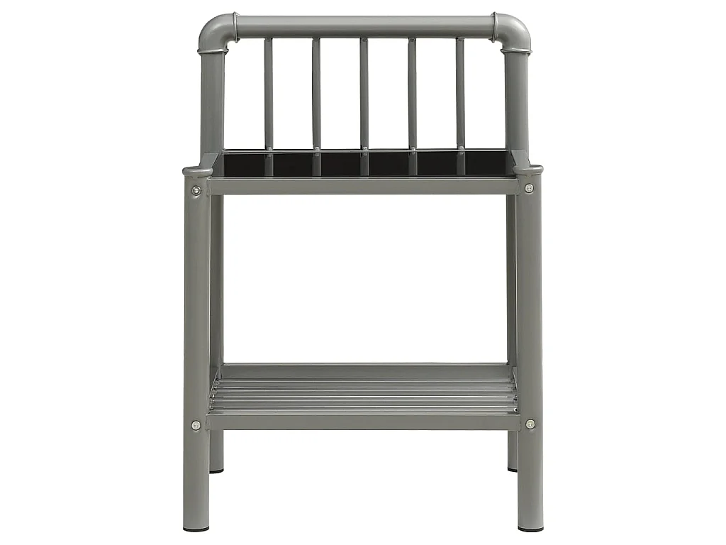 Table de chevet Gris et noir 45x34,5x62,5 cm Métal et verre KEFWE36325