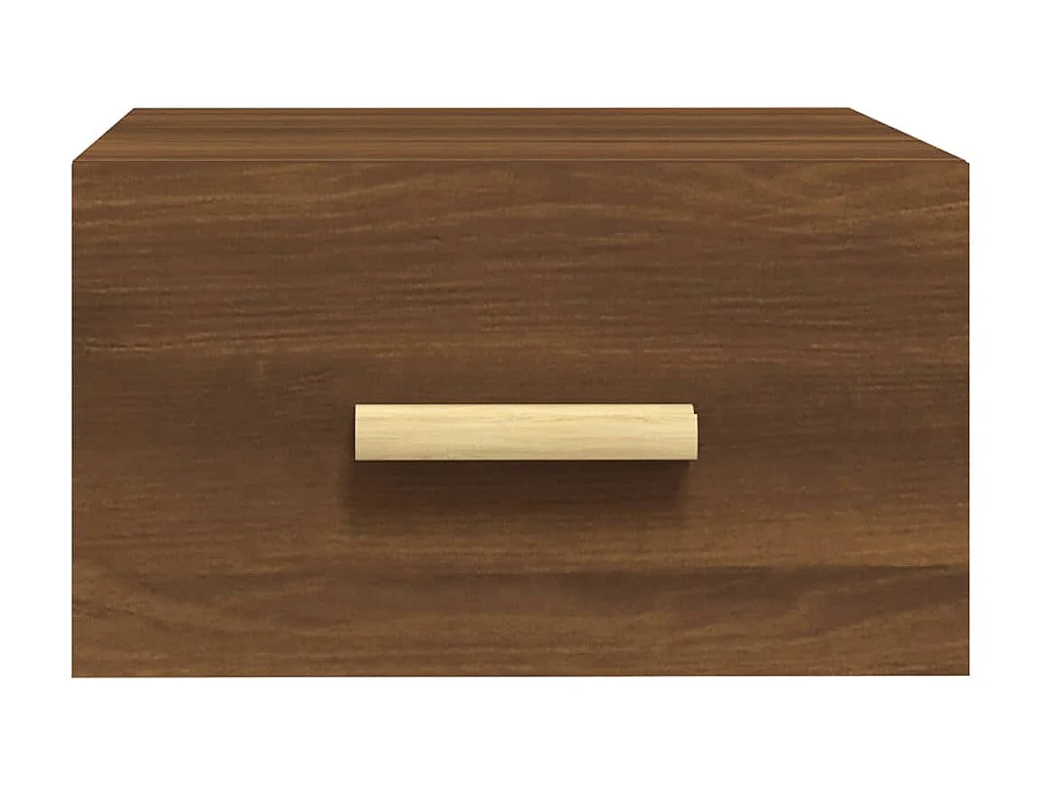 Table de chevet murale chêne marron 35x35x20 cm KEFWE37132