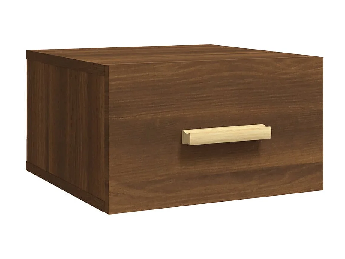 Table de chevet murale chêne marron 35x35x20 cm KEFWE37132