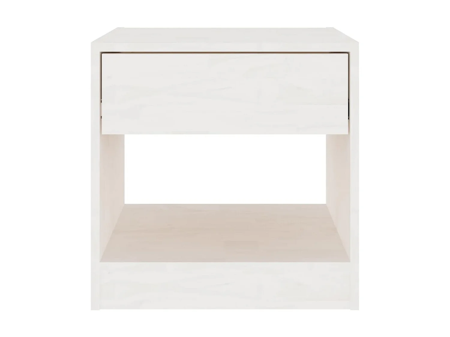 Mesita de noche madera maciza de pino blanco 40x31x40 cm ES81770