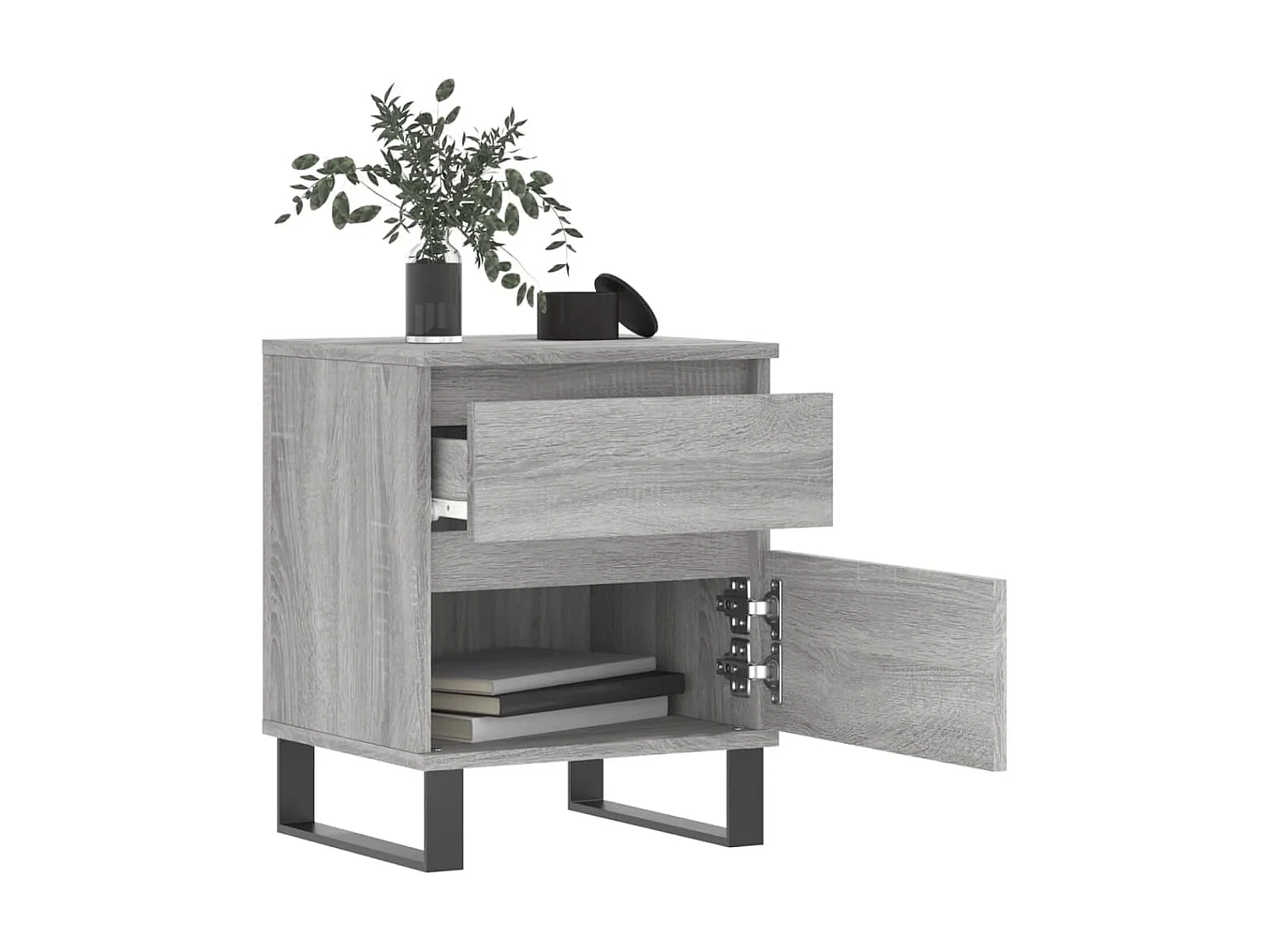 Table de chevet sonoma gris 40x35x50 cm bois d'ingénierie QPD46934