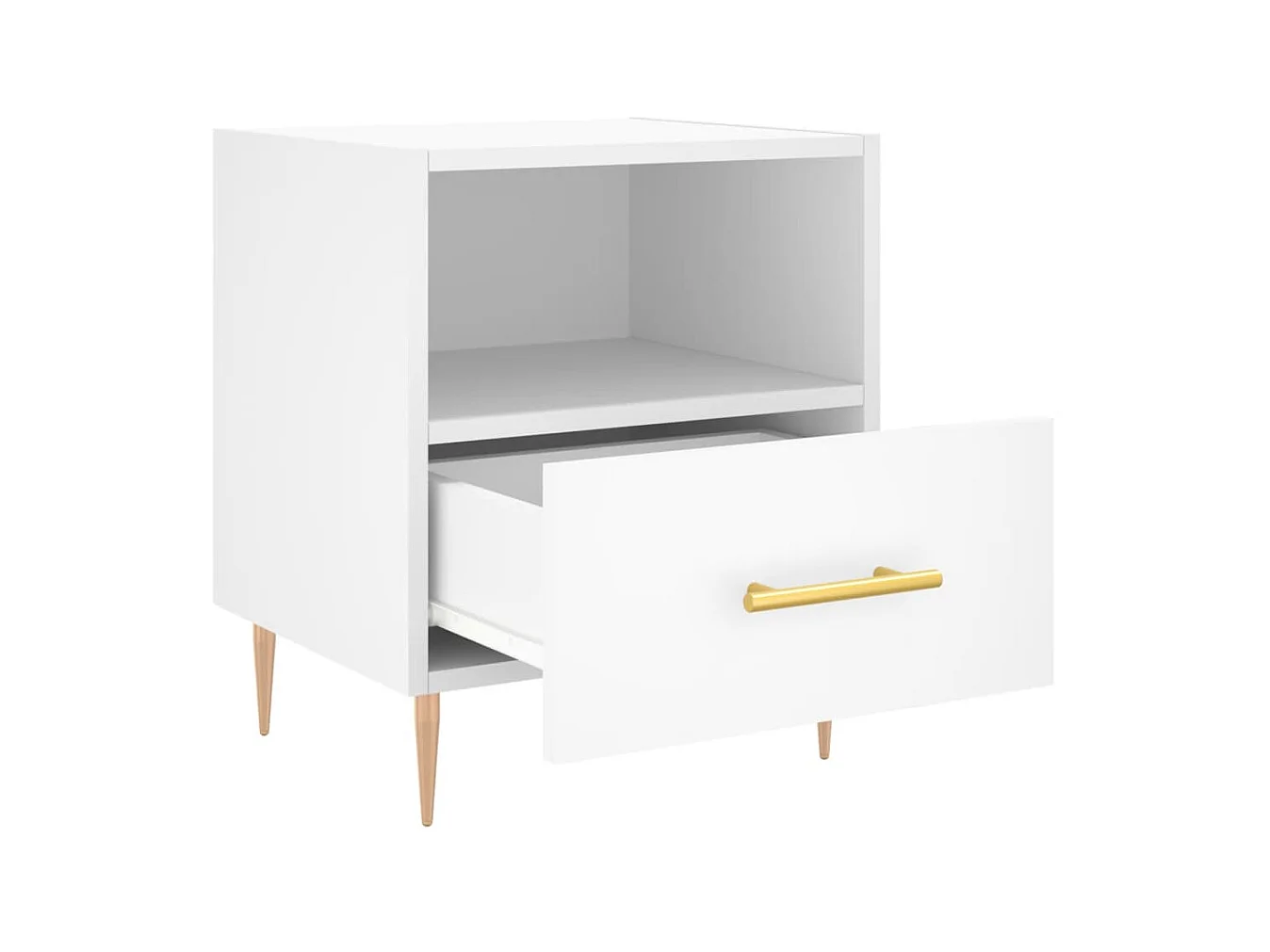 Table de chevet blanc 40x35x47,5 cm bois d'ingénierie QPD66377