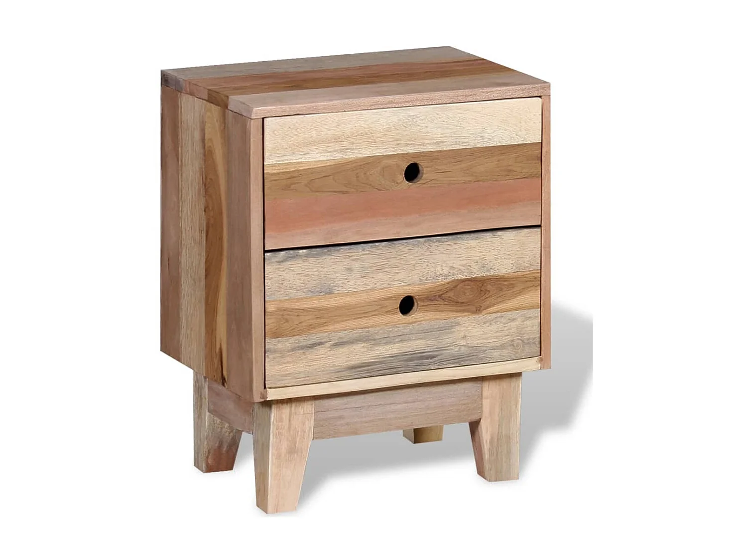 Mesa de cabeceira em madeira reciclada maciça PT71153