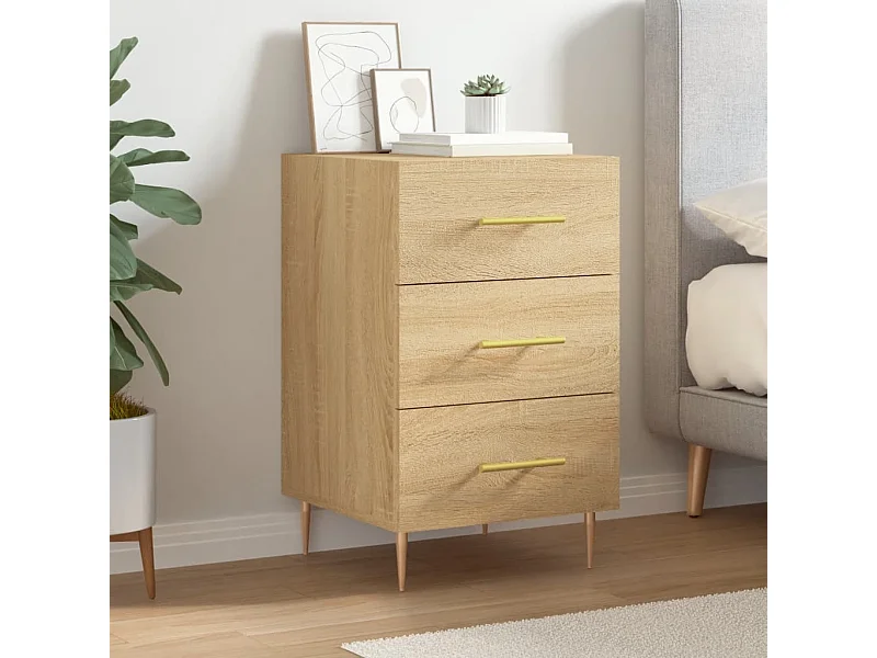 Nachtkastje 40x40x66 cm bewerkt hout sonoma eikenkleurig NL63050