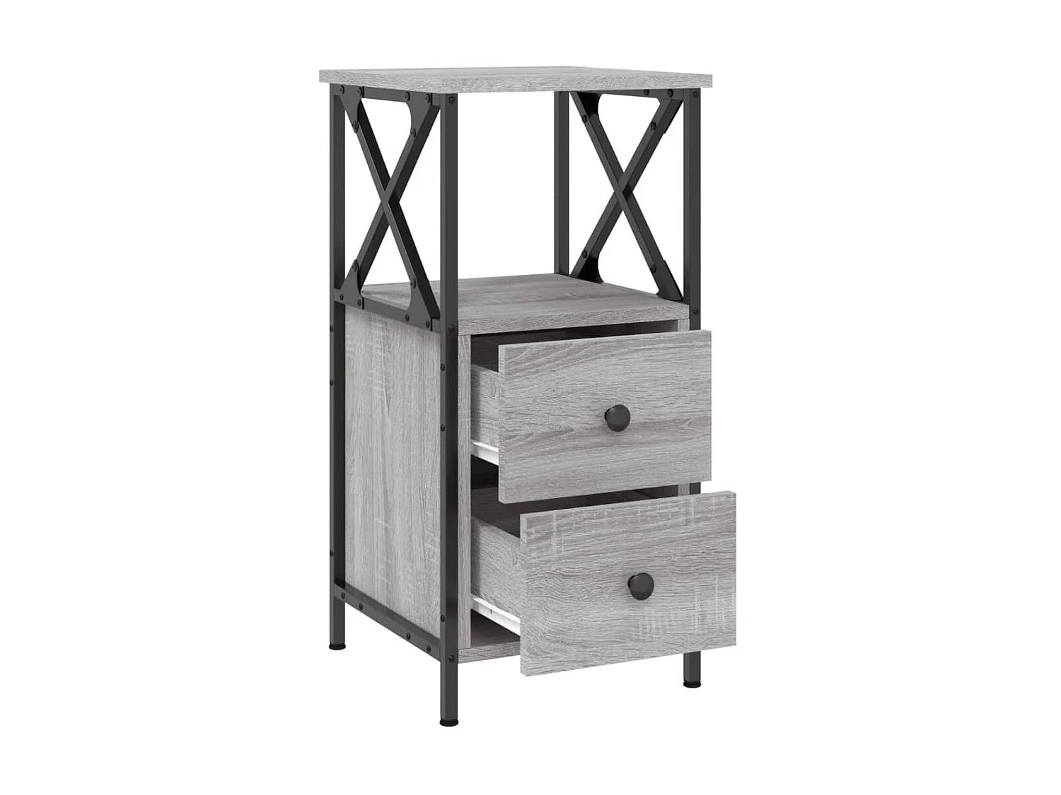 Table de chevet sonoma gris 34x35,5x70 cm bois d'ingénierie QPD33336