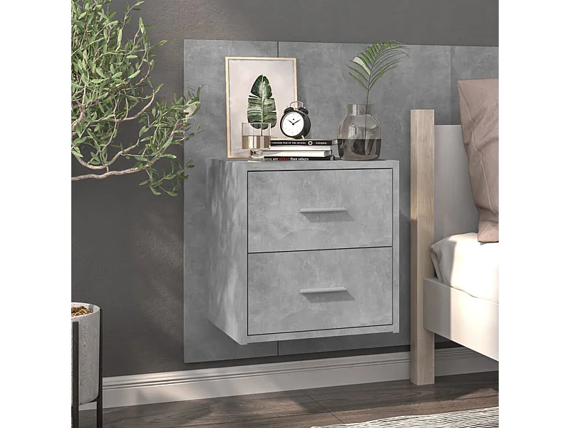 Mesa de cabeceira montagem na parede cinzento cimento PT81731