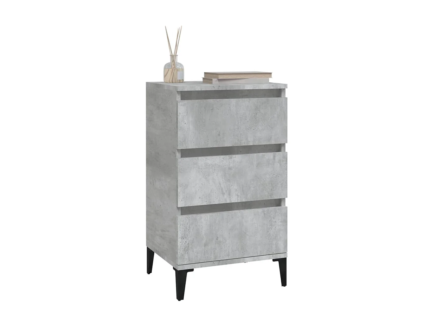 Table de chevet gris béton 40x35x70 cm bois d'ingénierie KEFWE69299