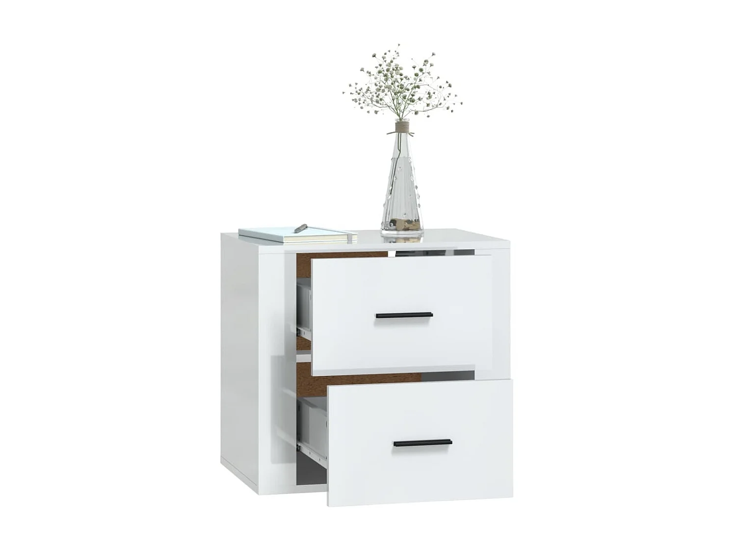 Table de chevet murale Blanc brillant 50x36x47 cm KEFWE82508