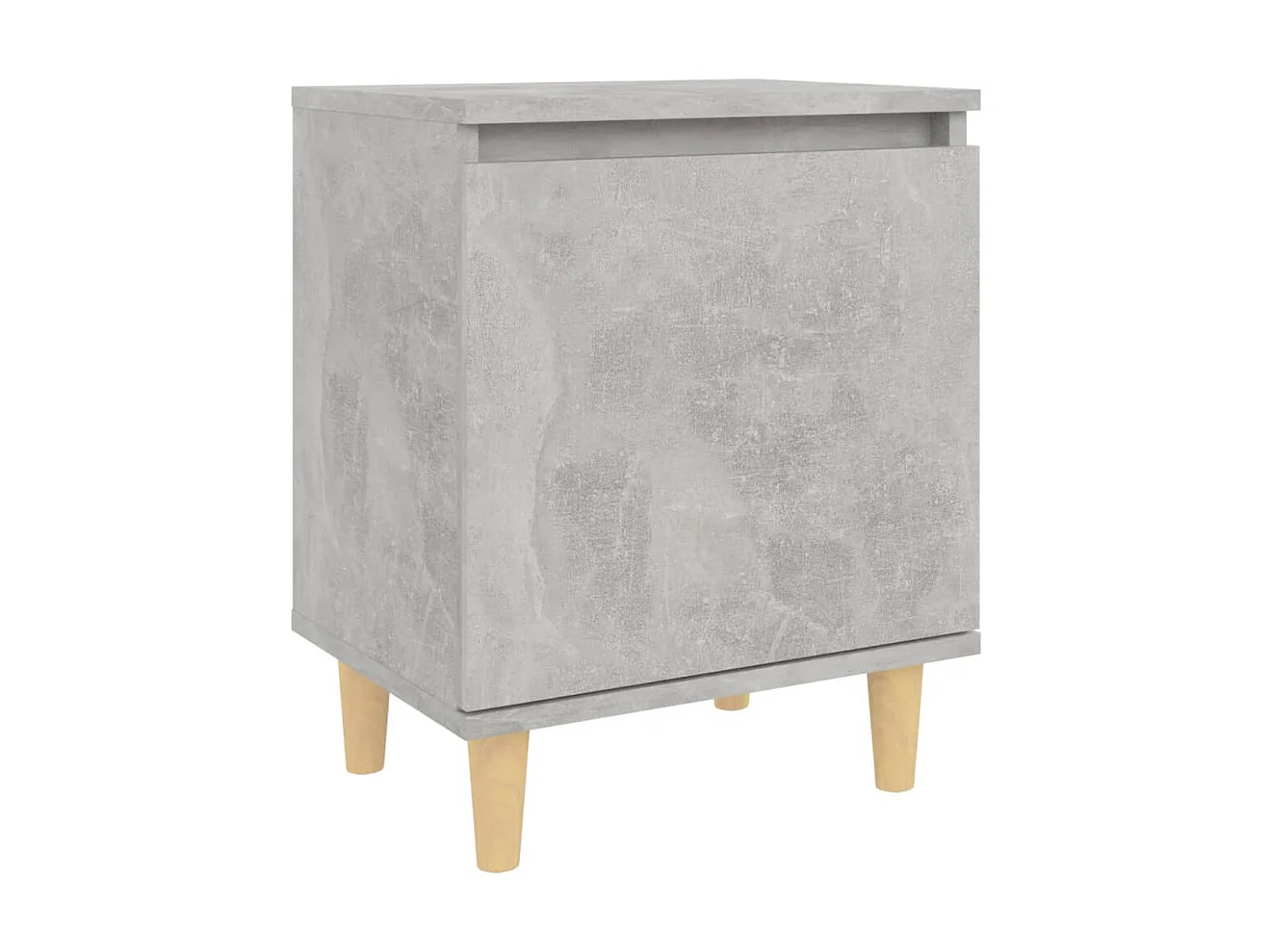 Table de chevet avec pieds en bois Gris béton 40x30x50 cm KEFWE57061