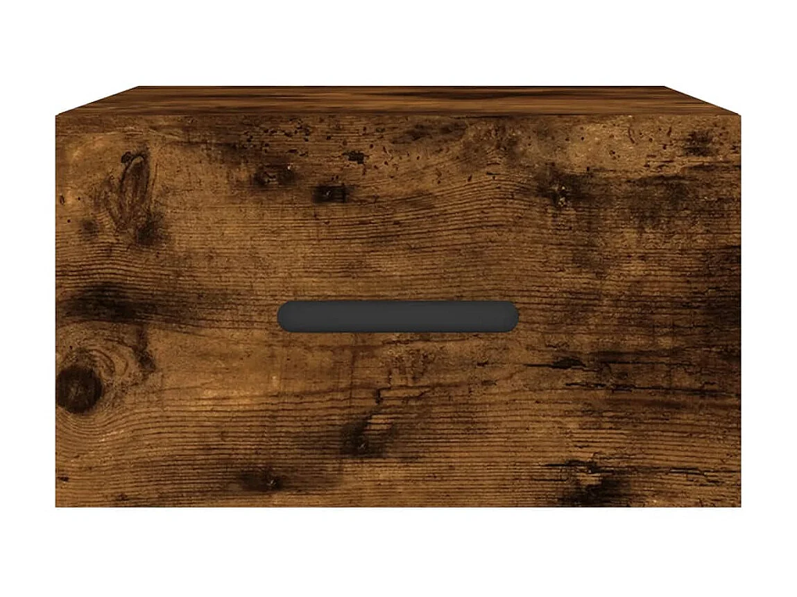 Table de chevet murale chêne fumé 35x35x20 cm QPD24221