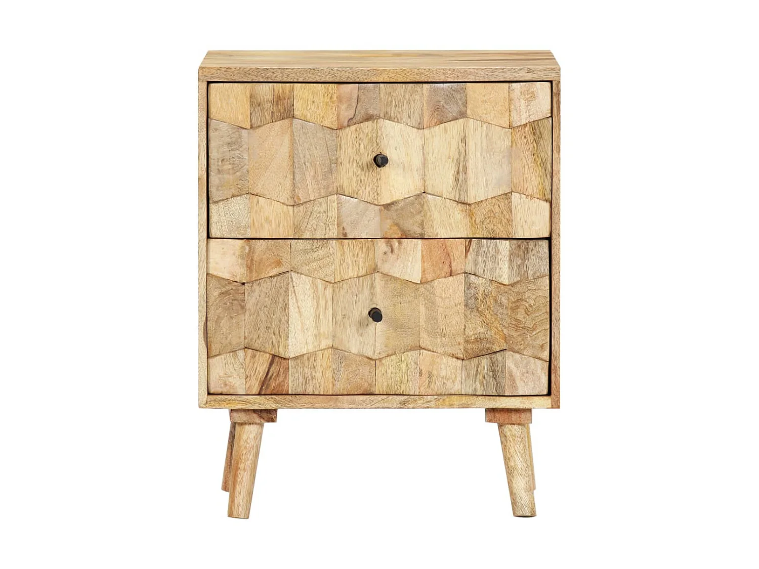 Mesita de noche de madera maciza de mango 40x30x50 cm ES70245