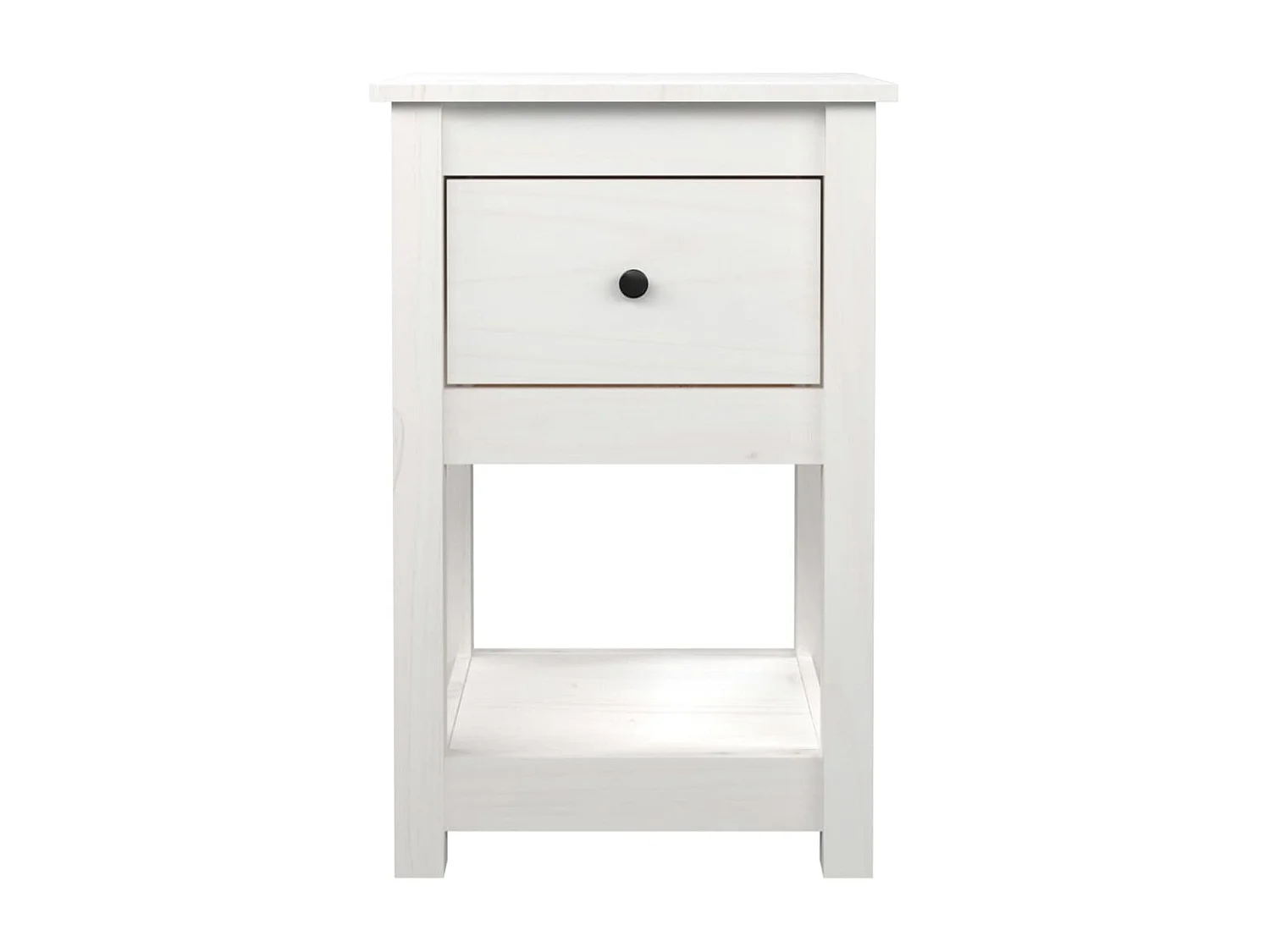 Mesa de cabeceira 40x35x61,5 cm madeira de pinho maciça branco PT22614