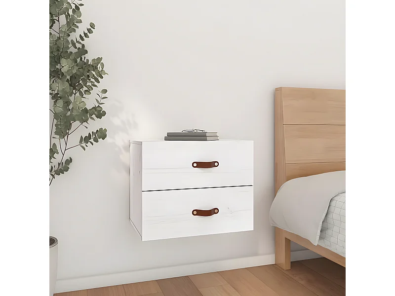 Table de chevet murale Blanc 50x36x40 cm KEFWE36353