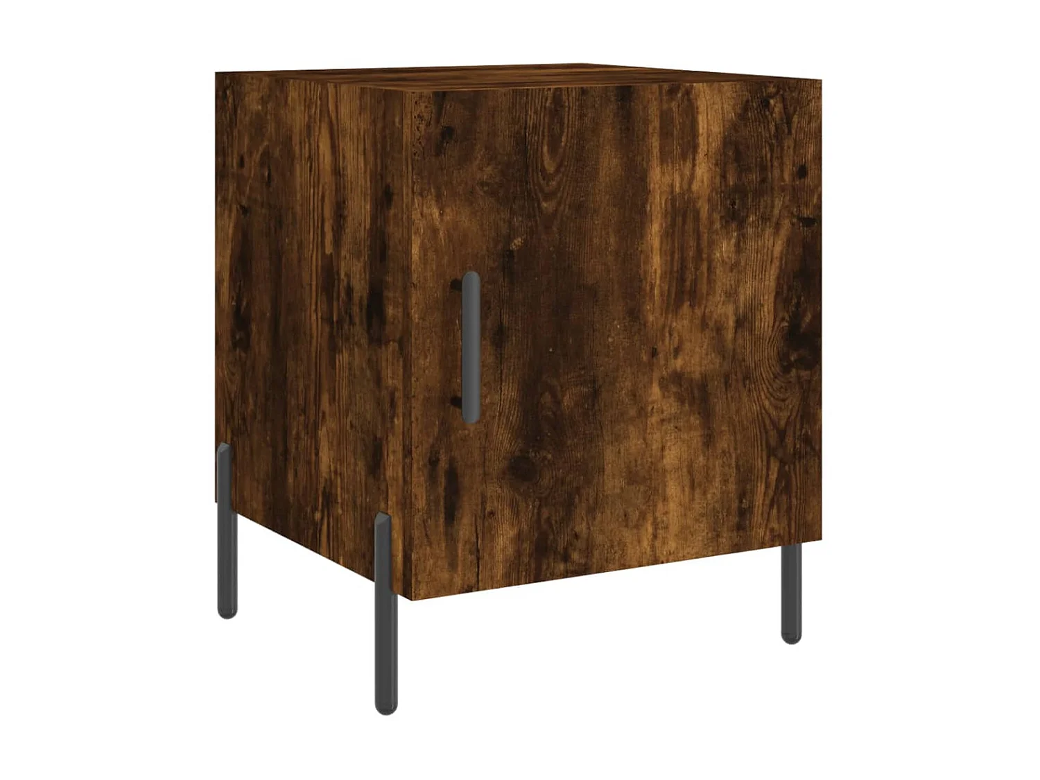 Mesita de noche madera de ingeniería roble ahumado 40x40x50 cm ES39213