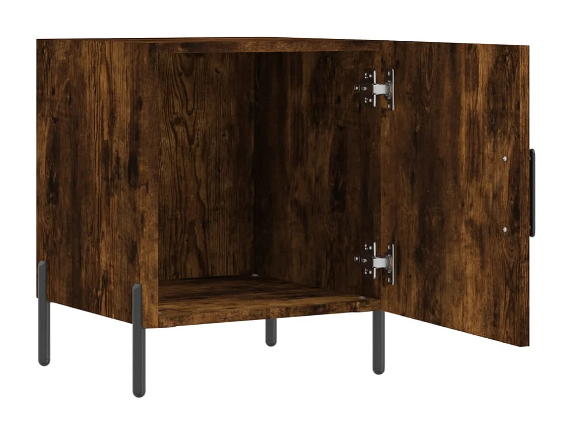 Mesita de noche madera de ingeniería roble ahumado 40x40x50 cm ES39213