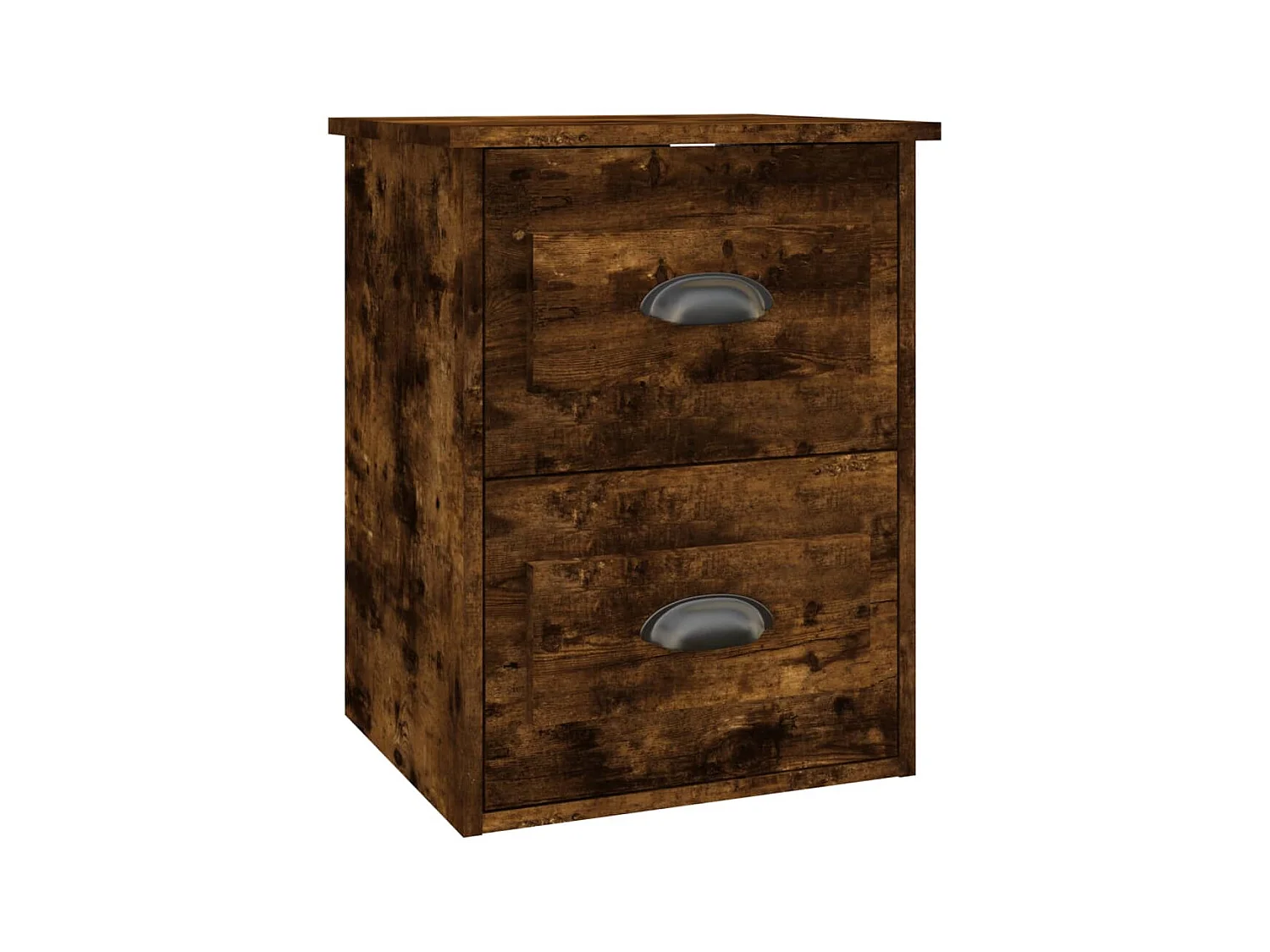 Mesita de noche de pared color roble ahumado 41,5x36x53 cm ES99796