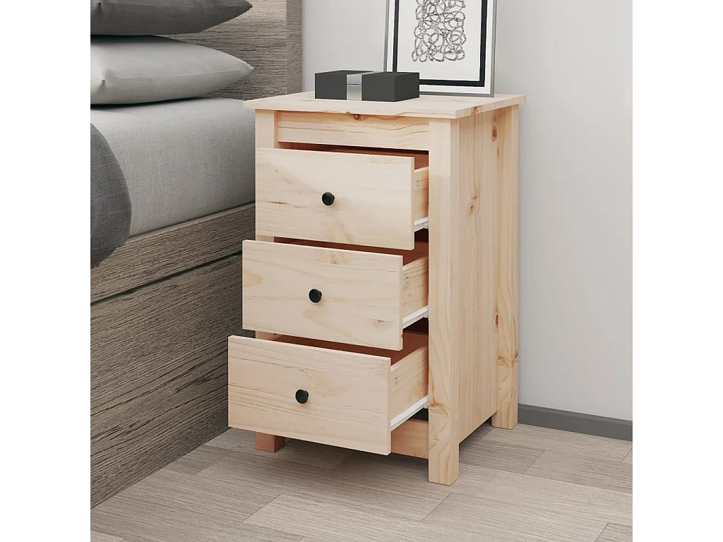 Nachtkastje 40x35x61,5 cm massief grenenhout NL72172