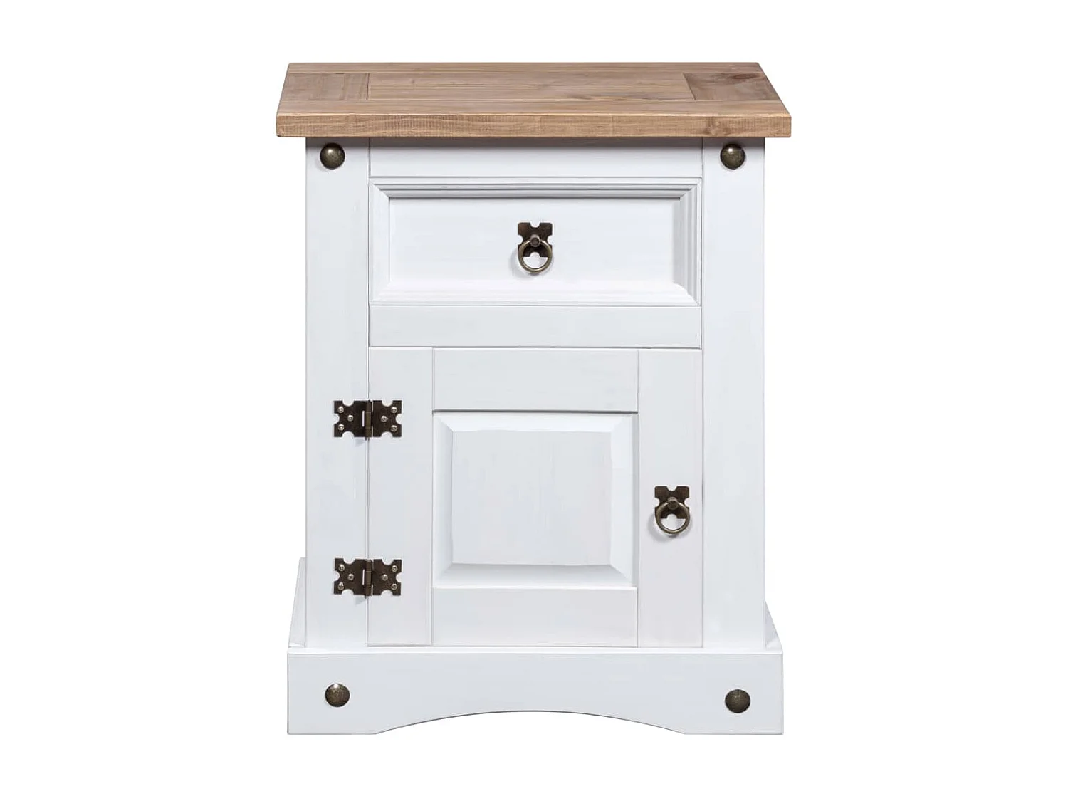 Mesita de noche Corona Range pino mexicano blanco 53x39x66 cm ES85643