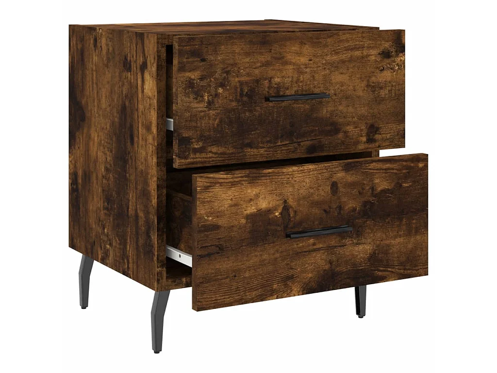 Nachtkastje 40x35x47,5 cm bewerkt hout gerookt eikenkleurig NL49242