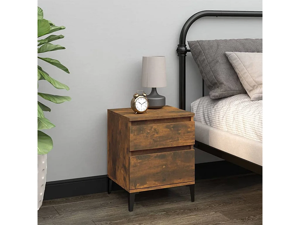 Table de chevet Chêne fumé 40x35x50 cm KEFWE56368