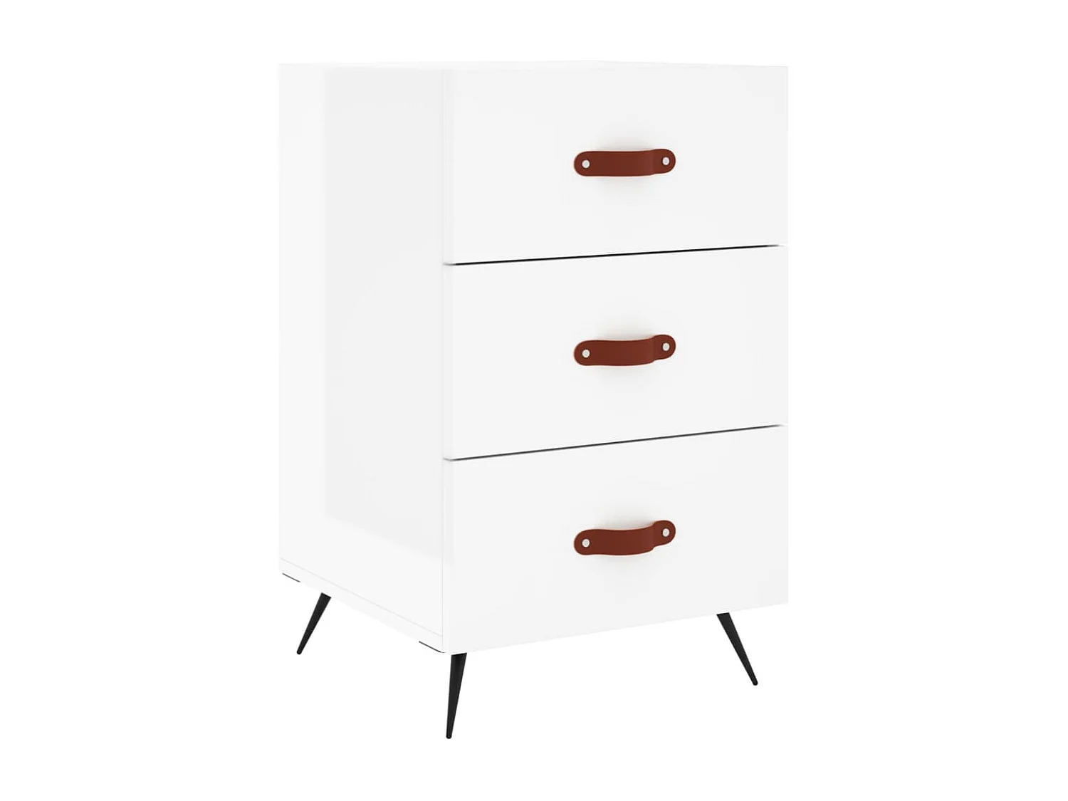 Table de chevet blanc brillant 40x40x66 cm bois d'ingénierie QPD49343