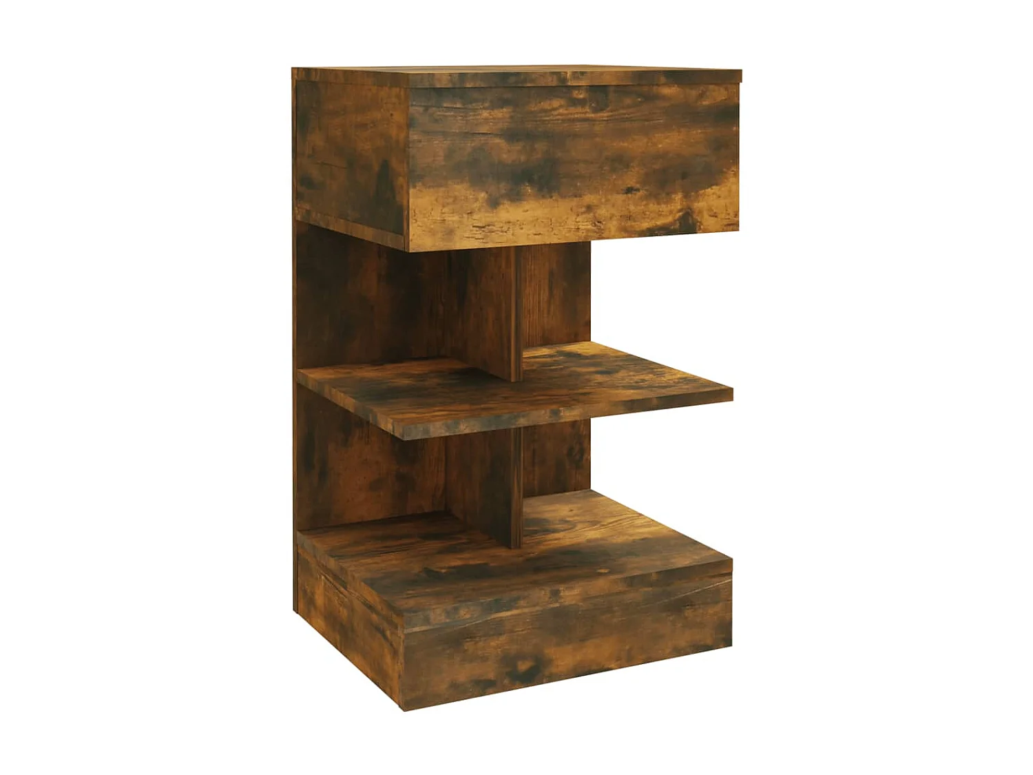 Mesita de noche madera contrachapada roble ahumado 40x35x65 cm ES79776