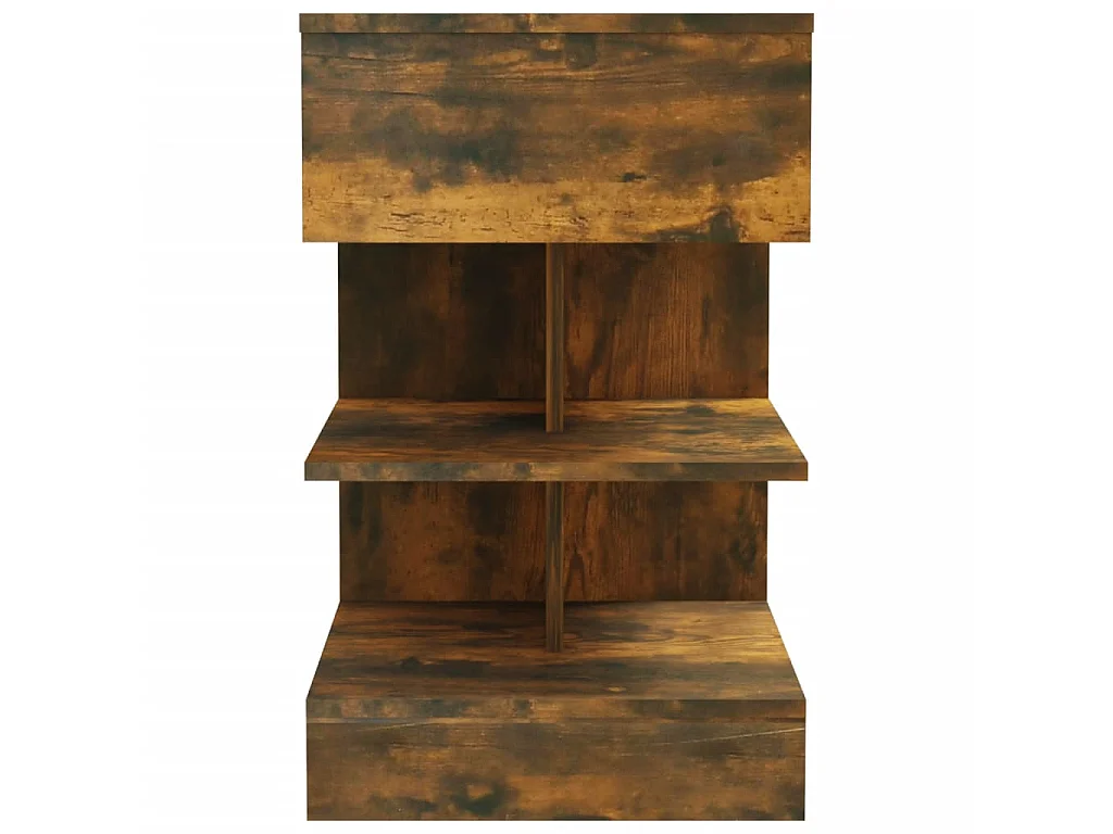 Mesita de noche madera contrachapada roble ahumado 40x35x65 cm ES79776