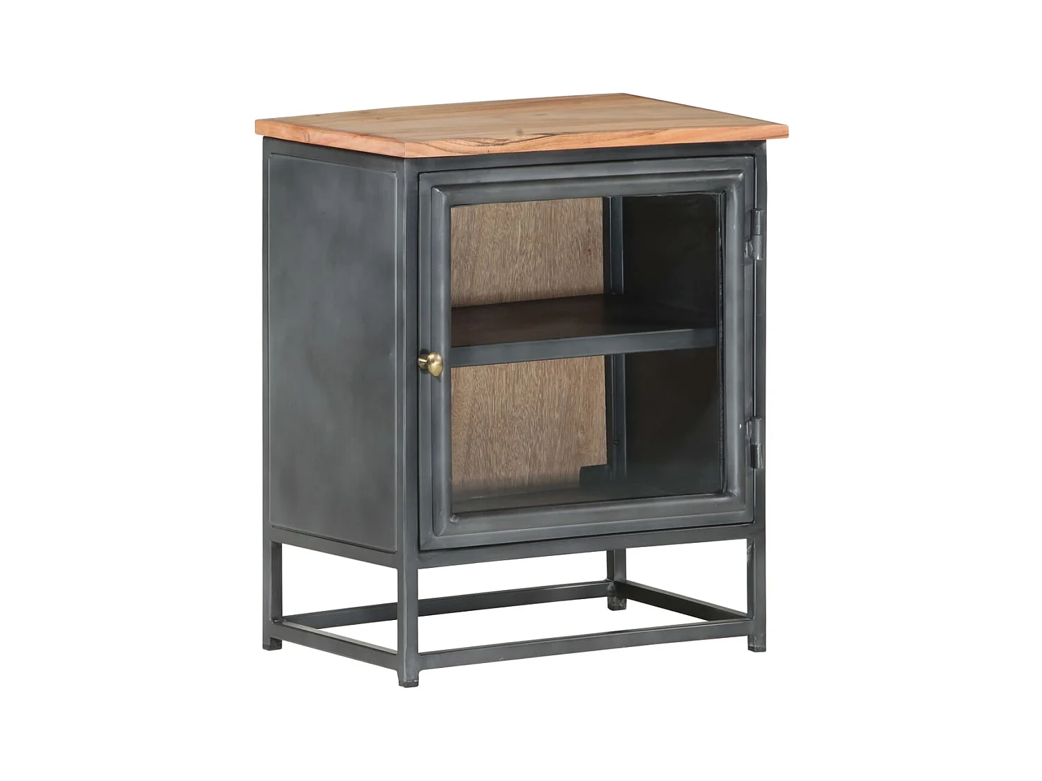 Table de chevet Gris 40x30x50 cm Bois d'acacia massif KEFWE33265