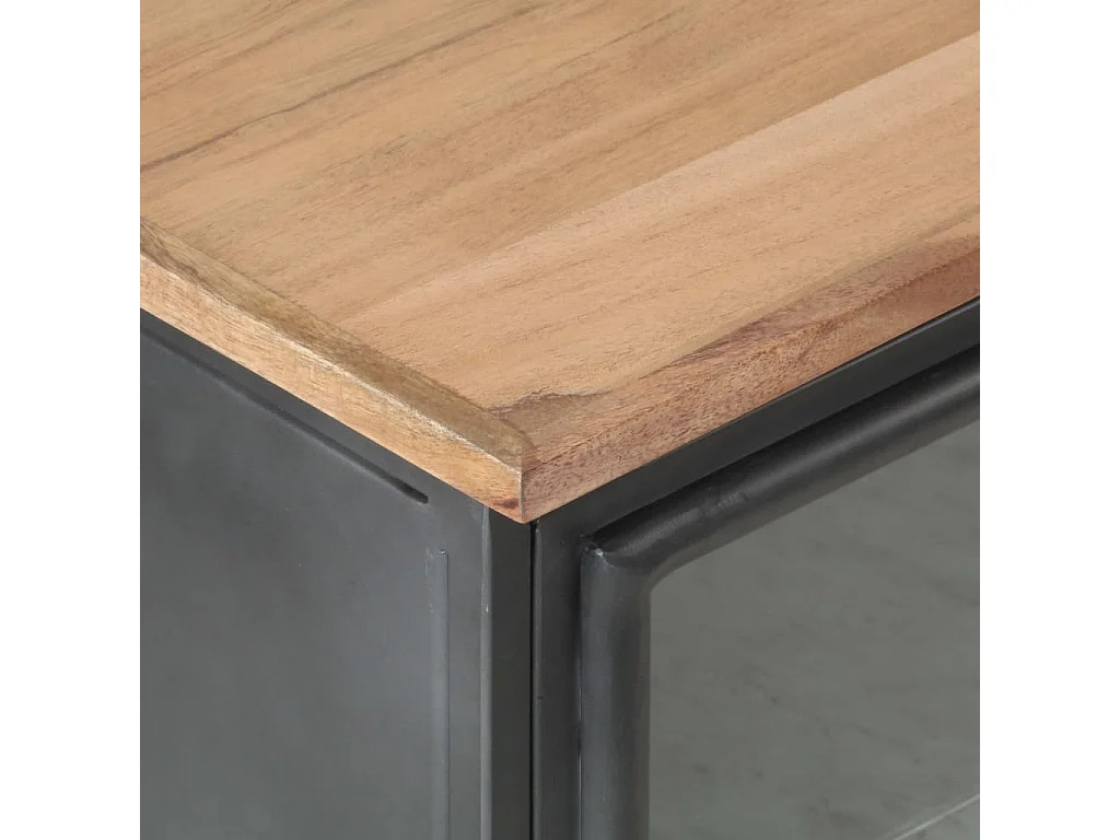 Nachtkastje 40x30x50 cm massief acaciahout grijs NL85920